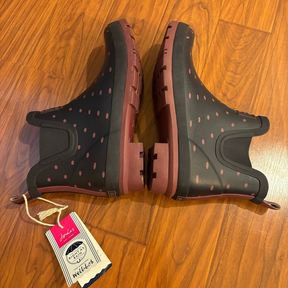 🆕 Joules Wellibob Blue Polka Dot Rain Boots Size 9 NWT - Picture 6 of 10